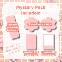 Load image into Gallery viewer, BTS Mystery Pack - Bookmark, Stickers, PC, & Mini Instax Print