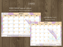 Load image into Gallery viewer, Purple Whale Digital & Printable Month Calendar - Instant Download