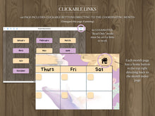 Load image into Gallery viewer, Purple Whale Digital & Printable Month Calendar - Instant Download