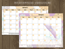 Load image into Gallery viewer, Purple Whale Digital & Printable Month Calendar - Instant Download