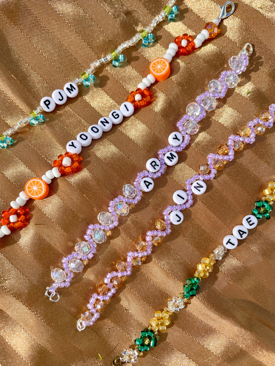 BTS Initial Handmade Beaded Bracelets